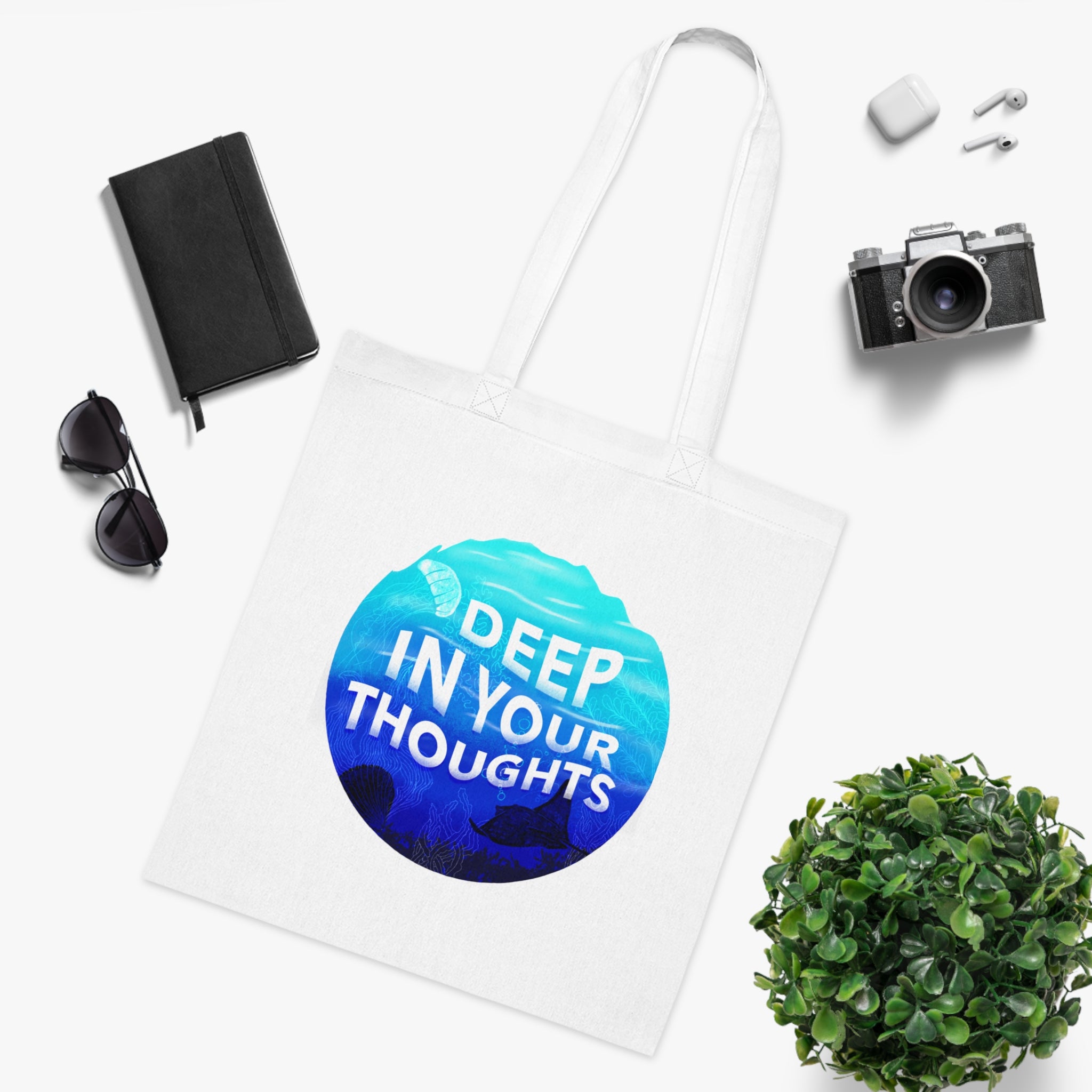 Deep In Your Thoughts Tote bag En Coton