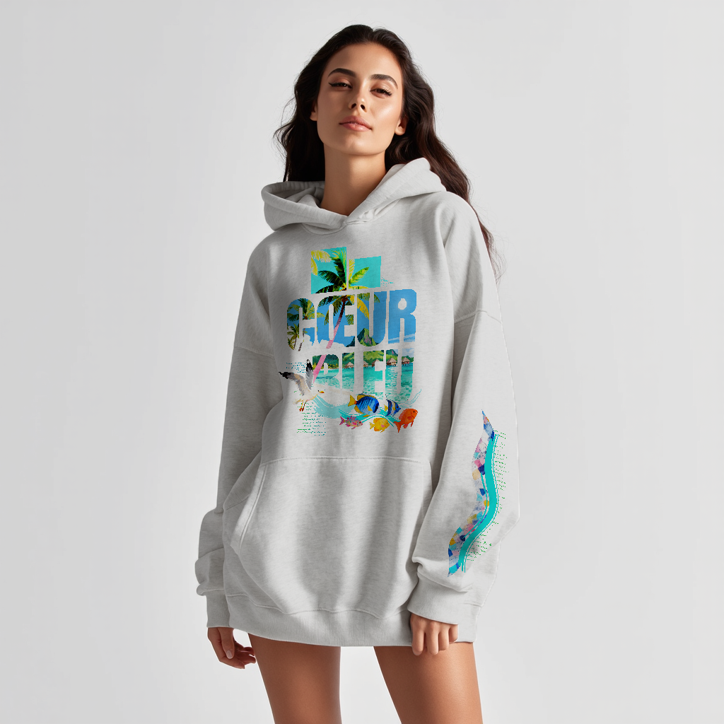 Sweat à capuche Unisexe Coupe Large effet Lavé -