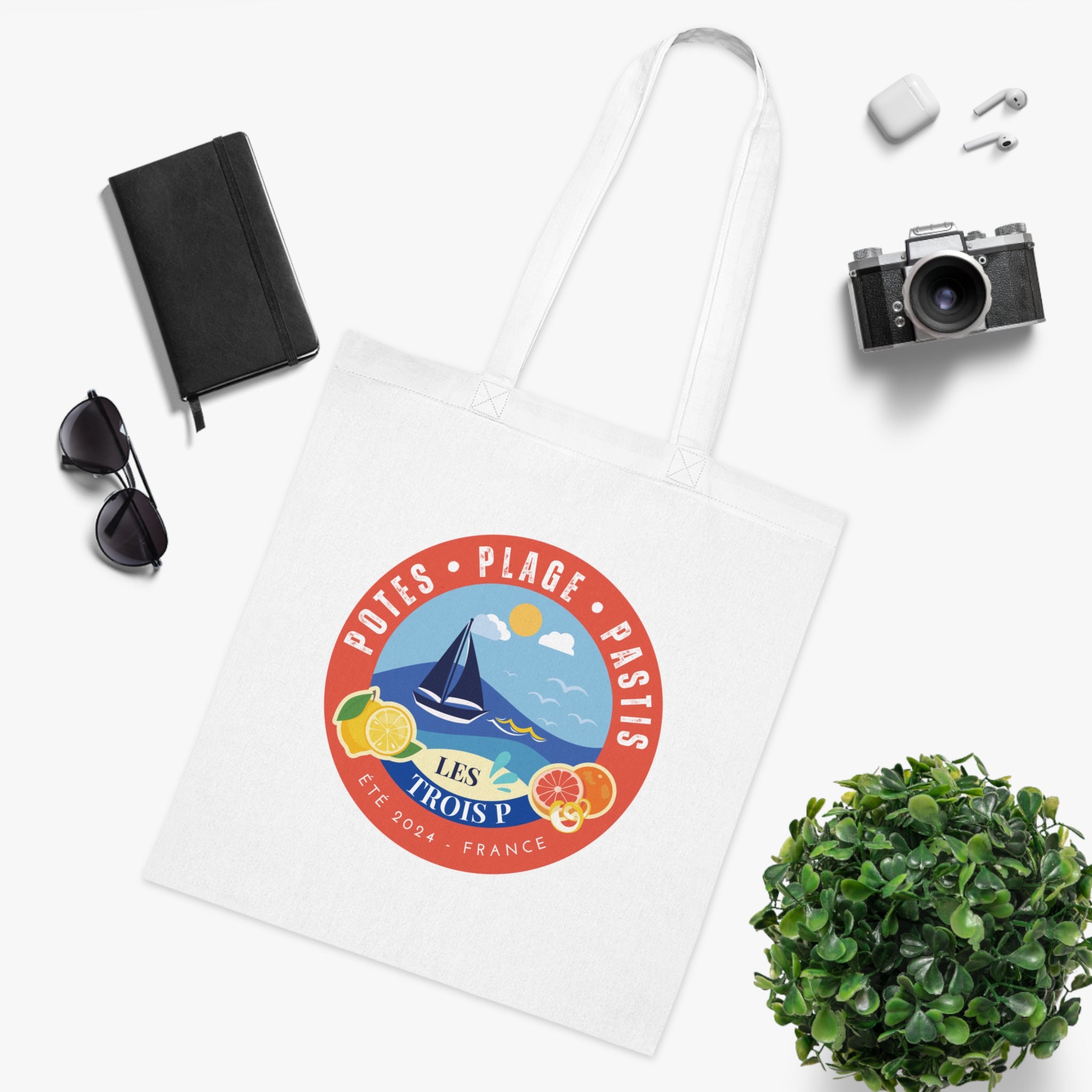 Potes, Plage, Pastis Coton Tote Bag