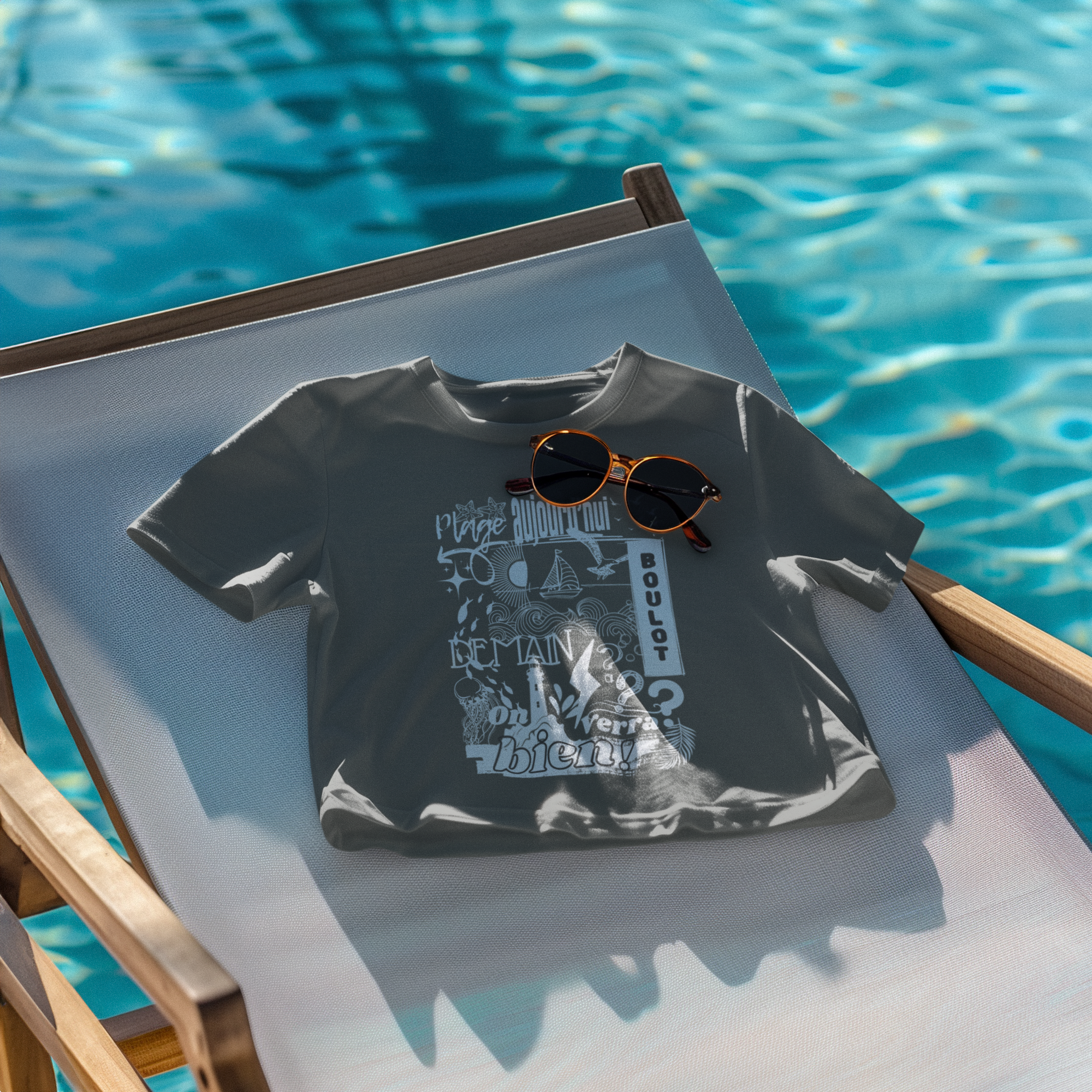 Plage Aujourd’hui, Boulot Demain, On Verra Bien ! Coton T-shirt