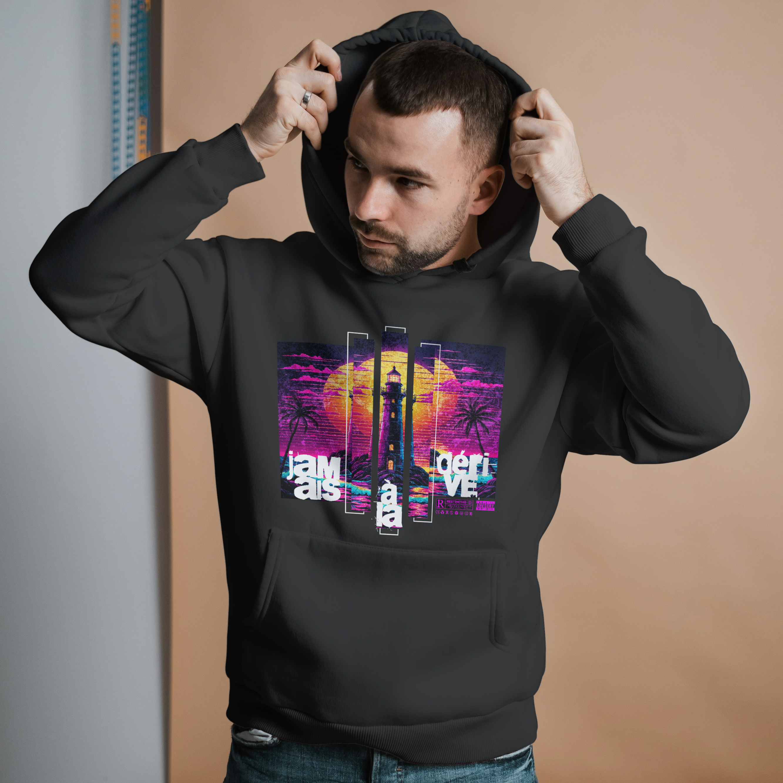 L’océan Pour Guide, Jamais À La Dérive Sweat À Capuche Large Unisexe