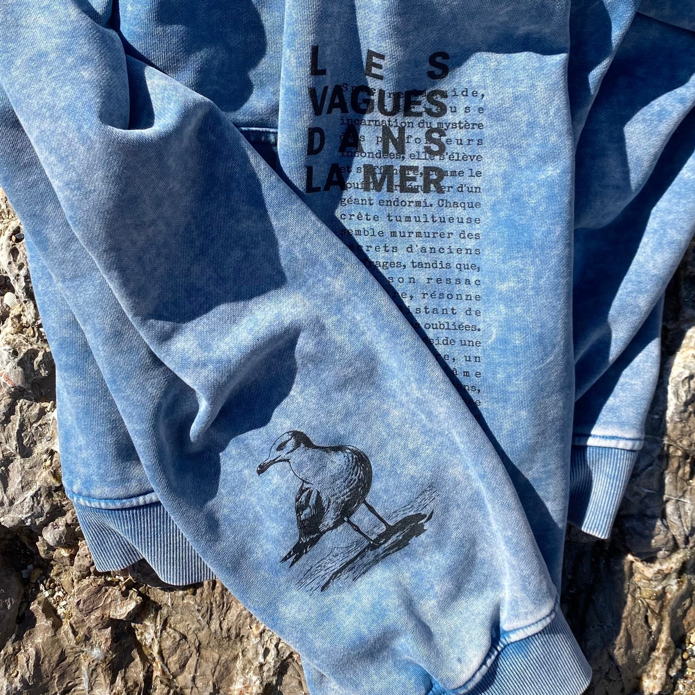 Pause, Apprécie Le Doux Murmure Des Vagues Sweat à Capuche Lavé Unisexe