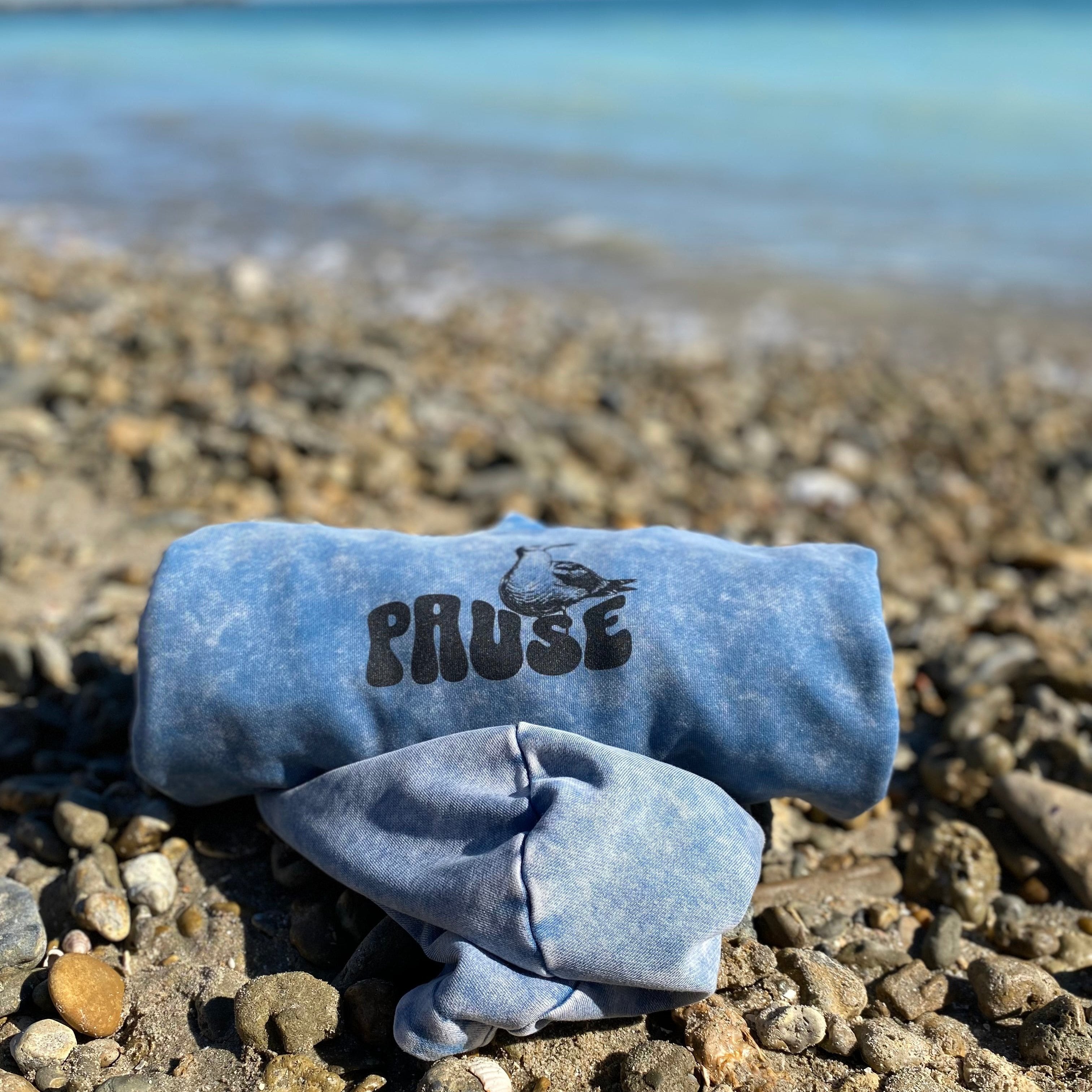 Pause, Apprécie Le Doux Murmure Des Vagues Sweat à Capuche Lavé Unisexe