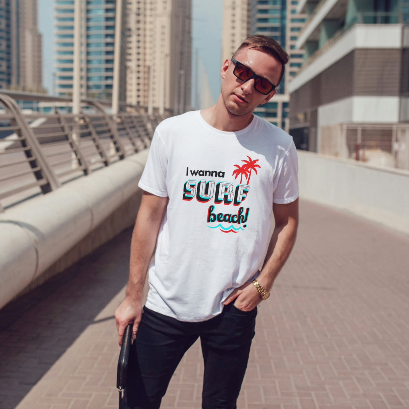 I Wanna Surf Beach! T-shirt En Coton Unisexe