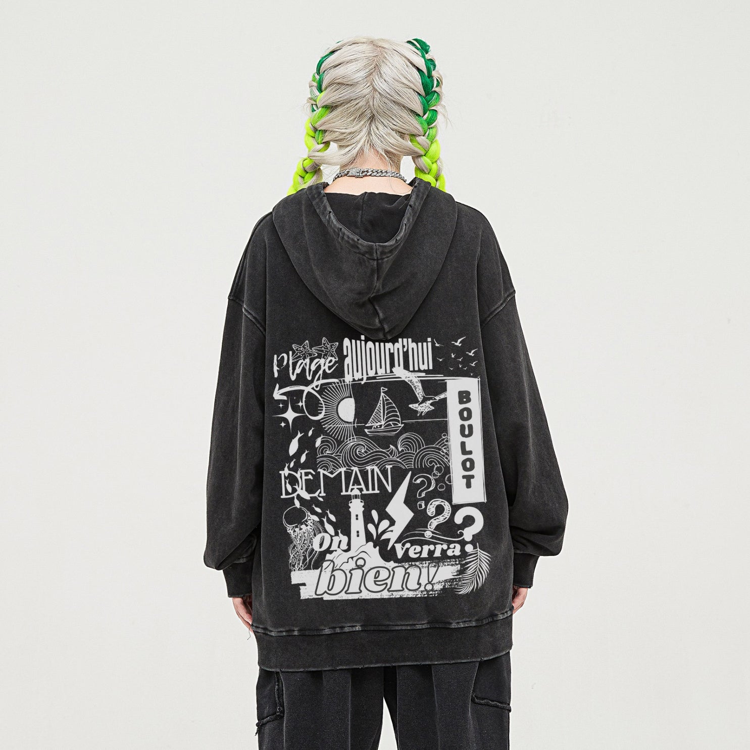 Plage Aujourd’hui, Boulot Demain ? On Verra Bien, Sweat Large à Capuche Unisexe