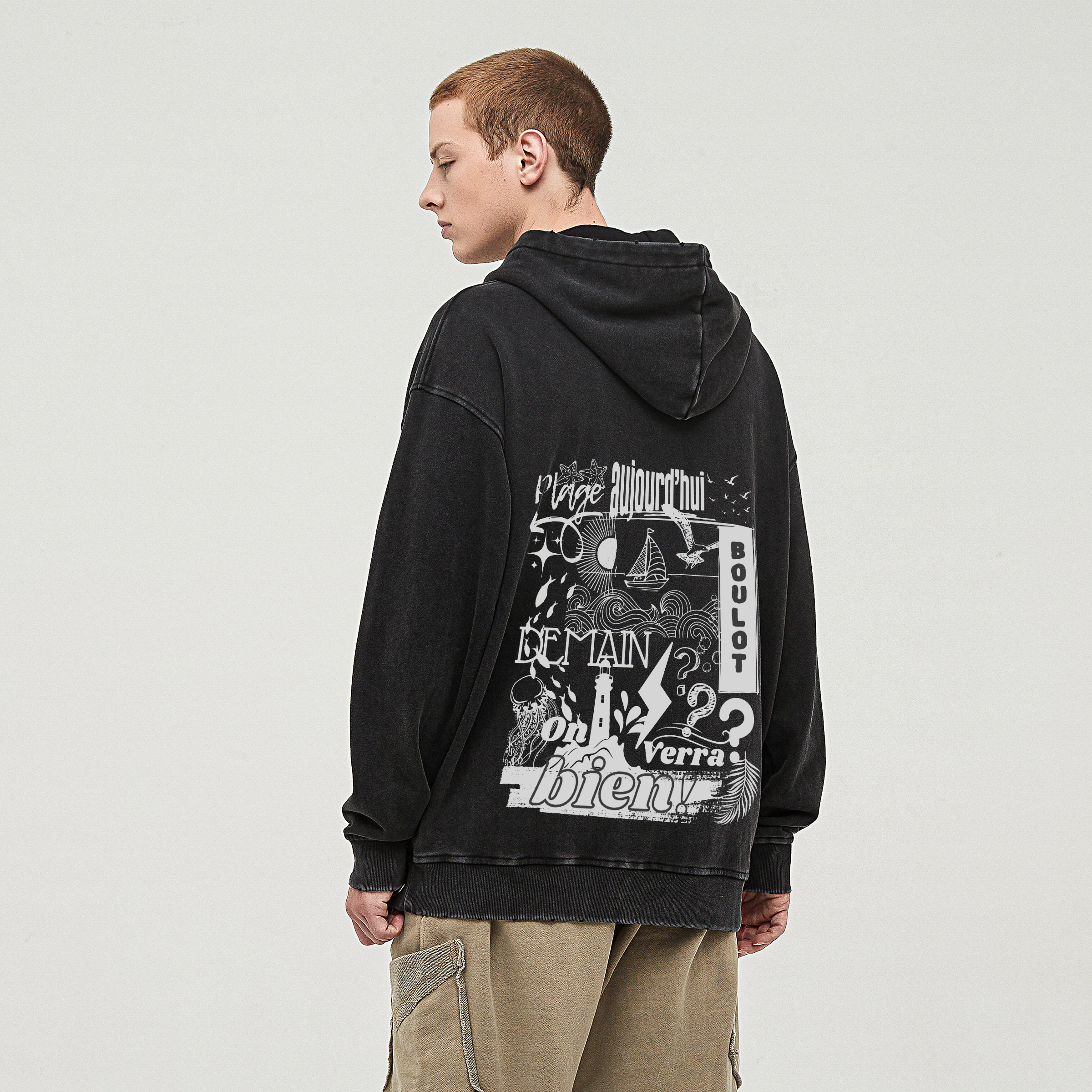 Plage Aujourd’hui, Boulot Demain ? On Verra Bien, Sweat Large à Capuche Unisexe