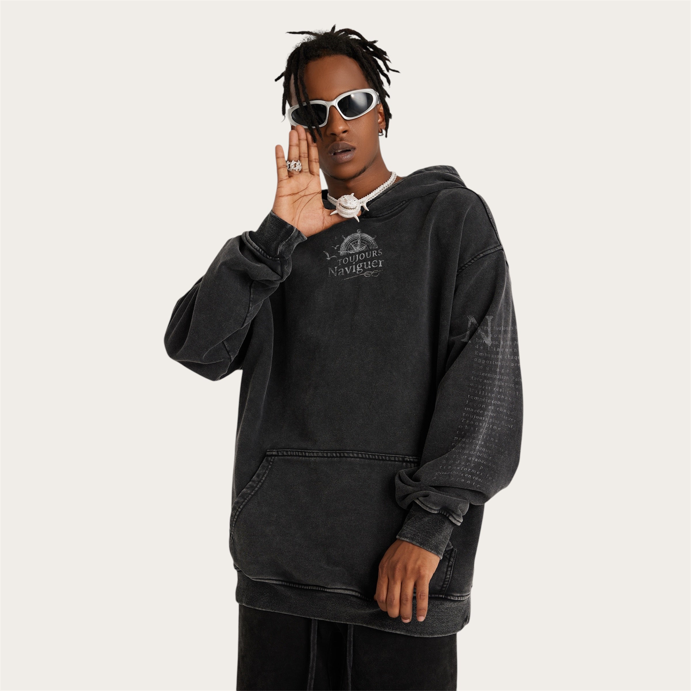 Toujours Naviguer, Jamais Échouer Sweat Large à Capuche Unisexe