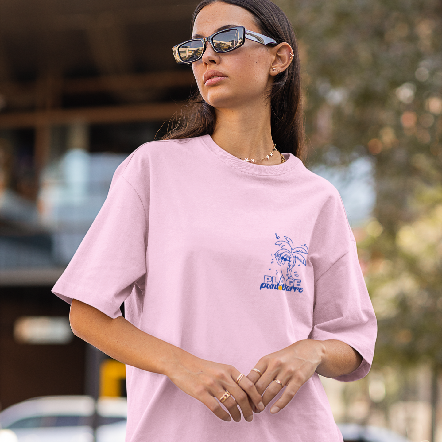 T-shirt Unisexe Décontracté Plage en Coton -