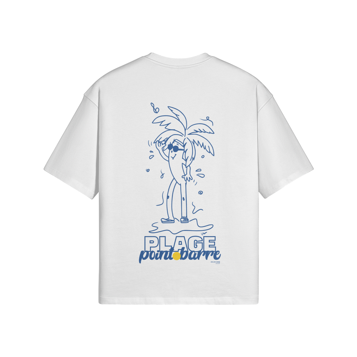 Plage, point barre t-shirt décontracté en cotton unisexe