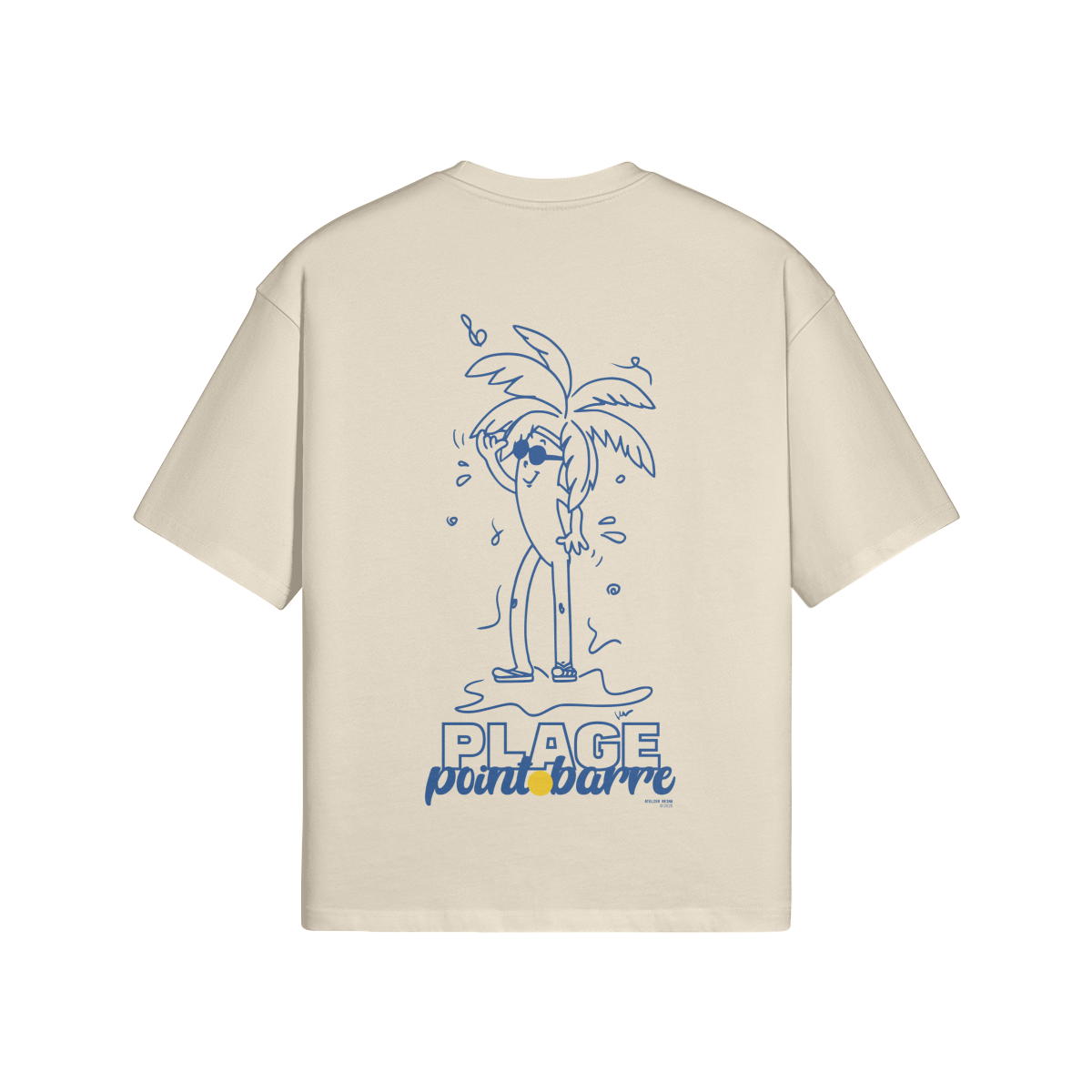 Plage, point barre t-shirt décontracté en cotton unisexe