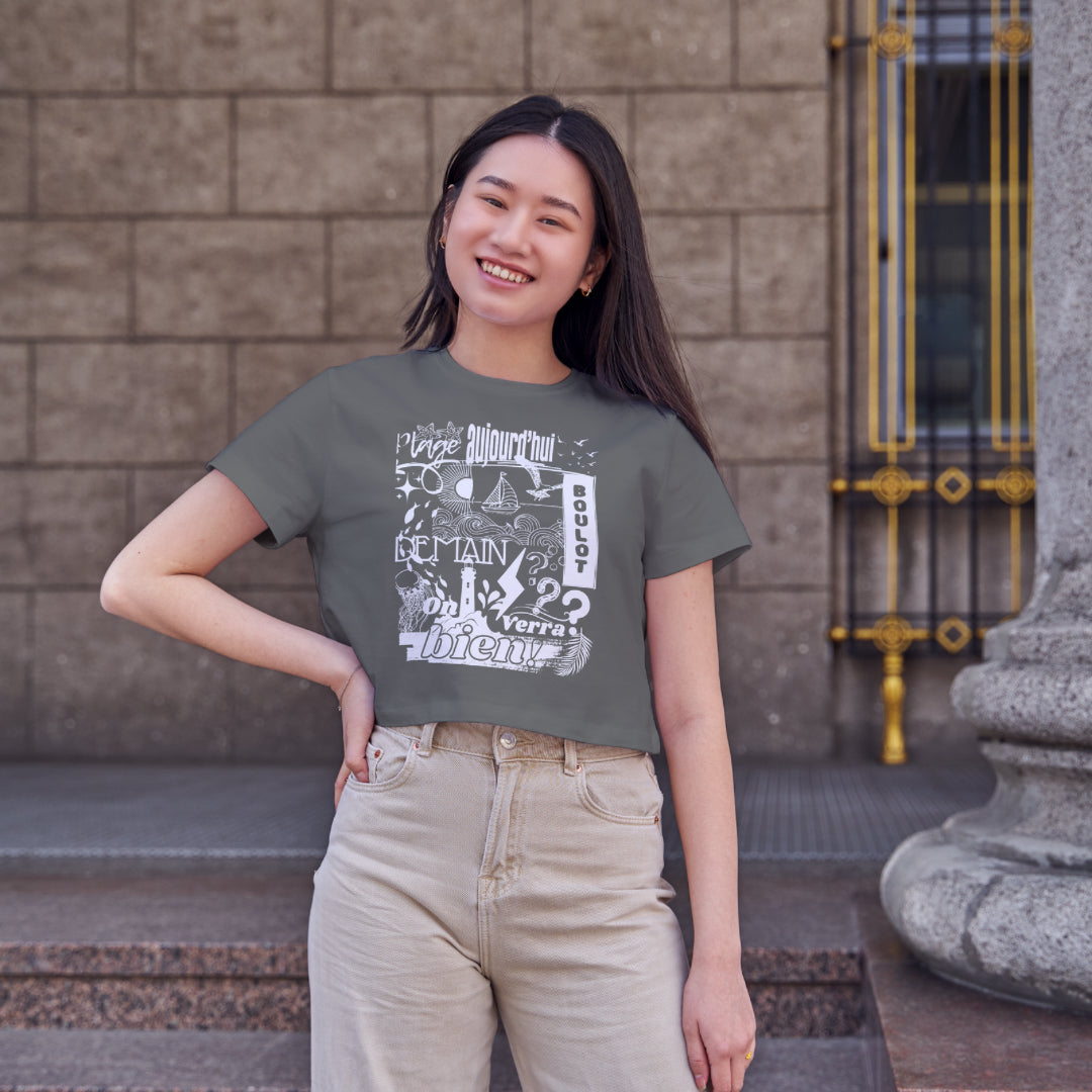 Plage Aujourd’hui, Boulot Demain, On Verra Bien ! Coton T-shirt