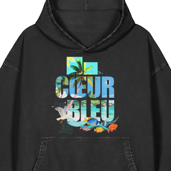 Sweat à capuche Unisexe Coupe Large effet Lavé - 